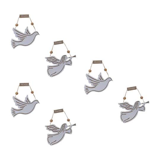 Dove & Angel Sentiment Ornament Set By Melrose in White | Michaels®